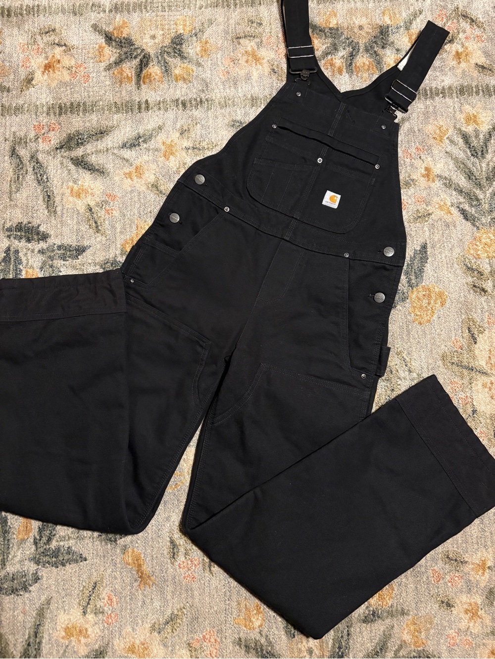 Carhartt Womens Black Insulated Relaxed Fit Bib Overalls 3M Thinsulate XS
